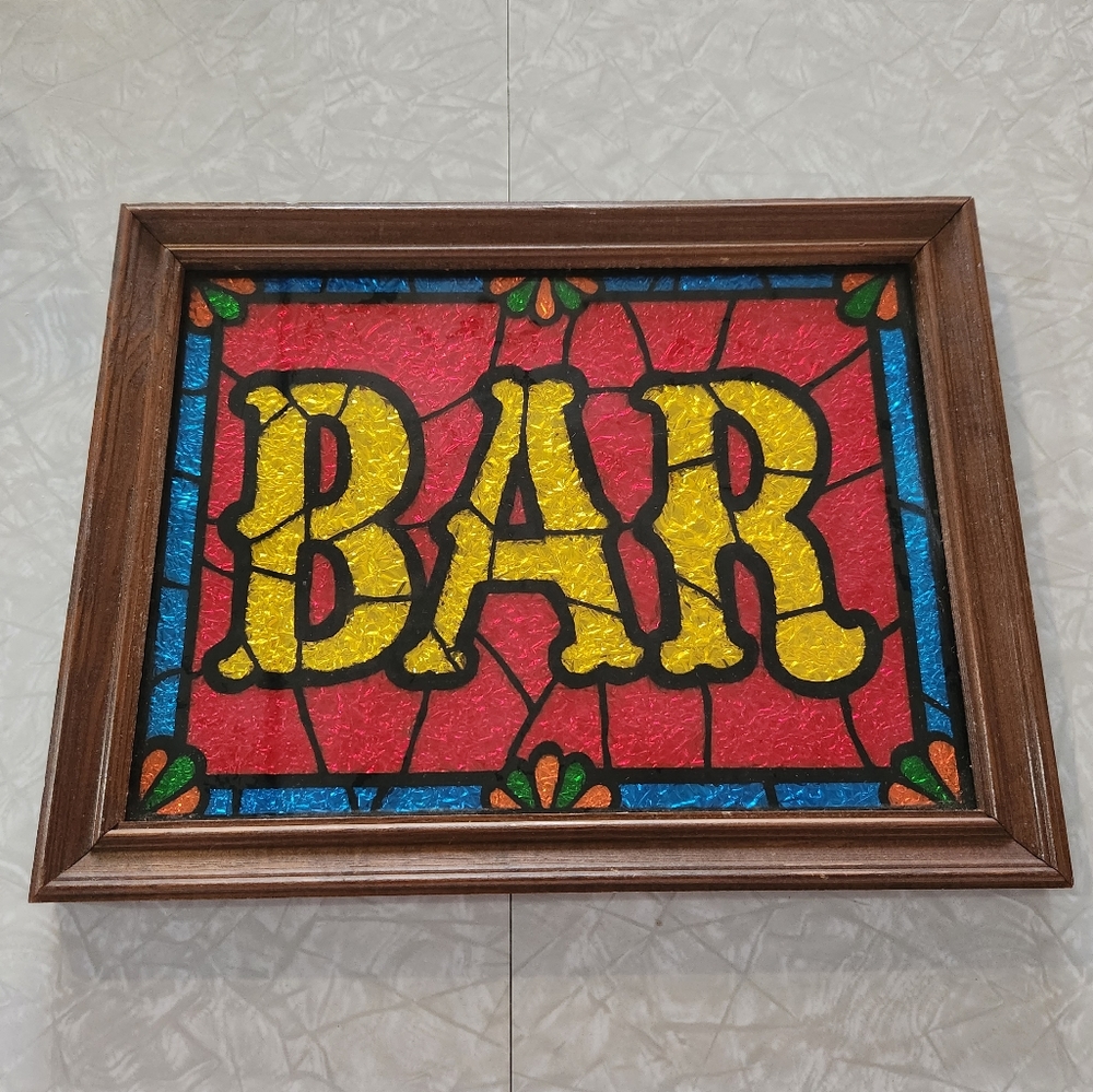 Vintage bar glitter art
